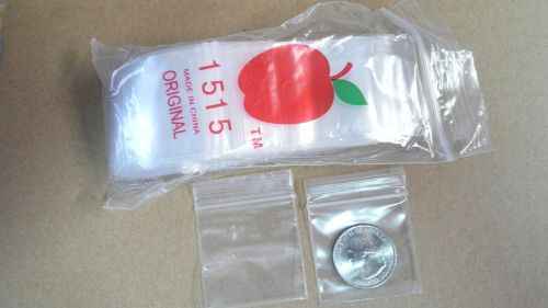 500 Clear 1.5 x 1.5&#034; baggies 1515 mini ziplock bags Apple brand reclosable