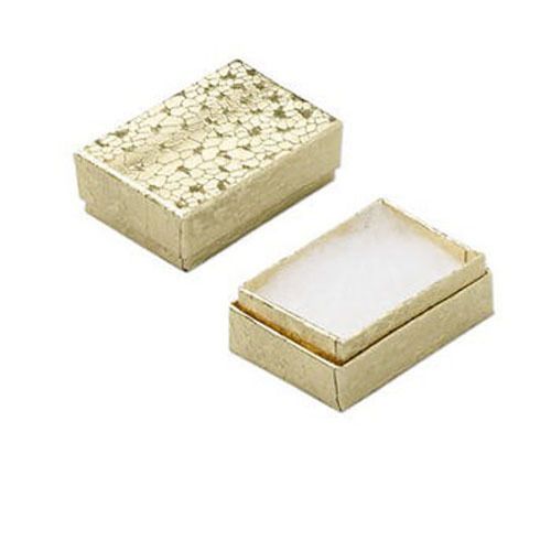 Lot of 50 pcs 2 1/8&#034;x1 5/8&#034;x3/4&#034; Gold Cotton Filled Jewelry Boxes