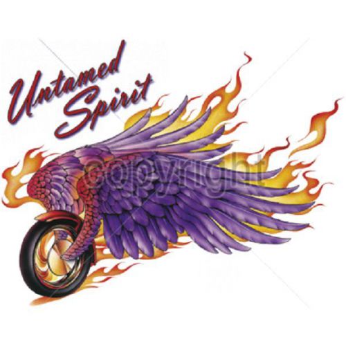 Untamed Spirit Biker HEAT PRESS TRANSFER for T Shirt Sweatshirt Tote Fabric 045