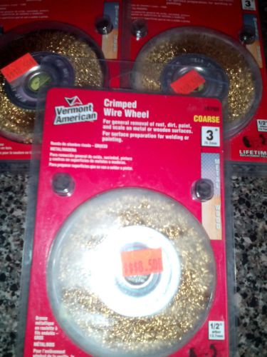 Lot of 3 Vermont American Crimped  3-Inch Wire Wheels