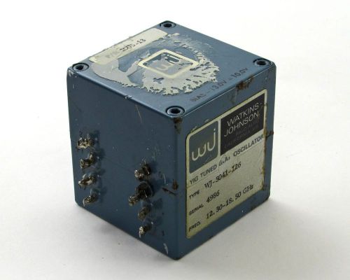 1005-13 watkins-johnson wj-5041-126 yig tuned gaas oscillator 12.30-18.50 ghz for sale