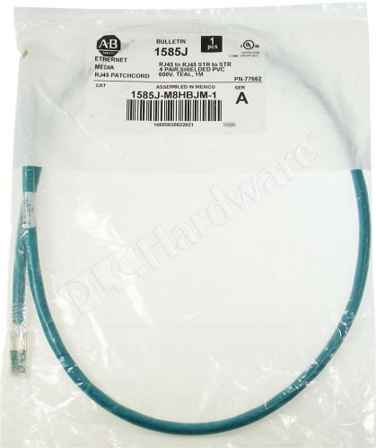 New Sealed Allen Bradley 1585J-M8HBJM-1 /A ENet Cable 2 x RJ45 Straight Male 1m