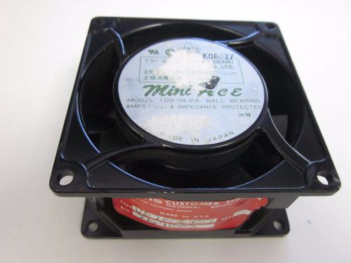 Sanyo Denki 109S091 Mini Ace 25 Fan, 100V, 50/60HZ, 8/7W, 0.1/.09A