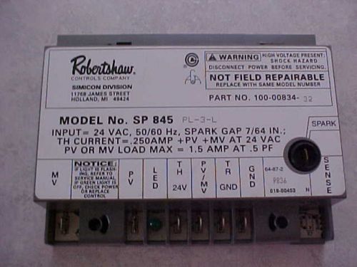 Robertshaw 845 SP845-PL-3-L 100-00834-32 Furnace Ignition