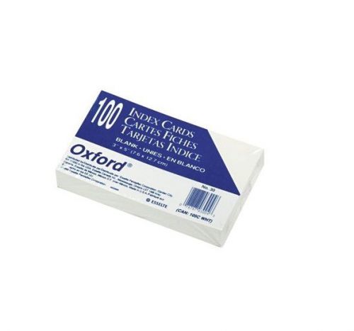 Oxford Unruled Index Cards 3 inch x 5 inch White 100ct OXF 30 Pack of 10