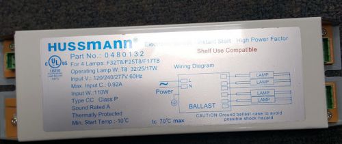 Hussmann 0480132 F32T8/F25T8/F17T8 Electronic Ballast 120/240/277V (Case of 20)