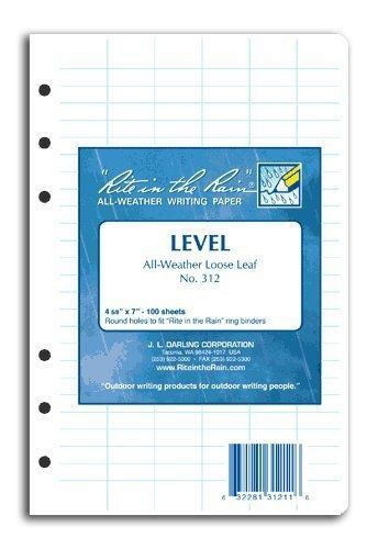 Rite in the rain rite in the rain loose leaf paper level no. 312 for sale