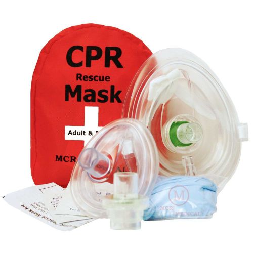 Adult &amp; infant cpr mask combo kit with 2 valves mcr medical for sale
