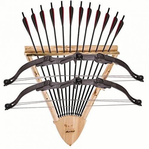 Rush Creek Creations Rustic Log 2 Bow, 12 Arrow Wall Storage Rack