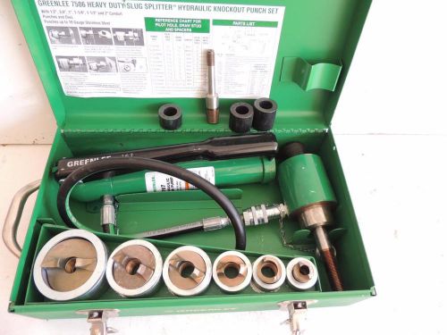 GREENLEE 7506 SLUG SPLITTER HYDRAULIC KNOCKOUT PUNCH SET 1/2&#034; TO 2&#034; STAINLESS