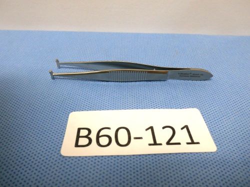 V.Mueller OP-3070 GREEN TISSUE Forceps  4&#034; T-Shape 5mm wide Opthalmic Instrument