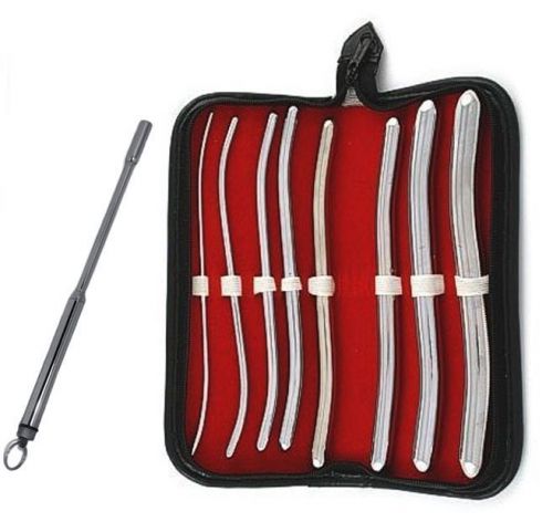 Hegar Urethral Sound Set 8Piece With Vibrating Urethral Sound 7&#034; Stainless stee