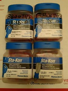 Lot of 4  Sta-Kon Female Disconnect  18RA-2577 &amp; RA18-250F 18-22 AWG.