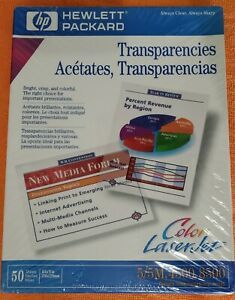 HP Color Laser Jet Transparencies 50 Sheets 8.5 x 11”  C2934A New &amp; Sealed