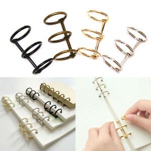 2Pcs Metal 3 Ring Loose Leaf Paper Binder DIY Making Notebook Album Scrapboo BH