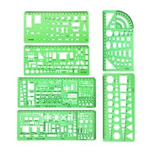 1X(6 Pieces Plastic Measu Templates Building Formwork Stencils Geometric Ding