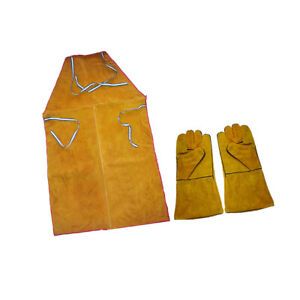 Cowhide Welding Aprons &amp; Gloves - Work Safety Workwear for Men and Women