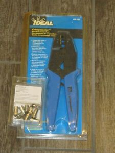 NEW IDEAL CRIMPMASTER Ratchet Crimp Tool #30-503 + 10 RG-59 Connectors #85-059