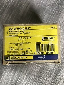 SQUARE D 9013FHG52J59X Pressure Switch,Diaphragm,60 to 200 psi