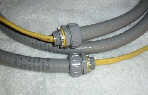 Pre-wired liq.tight nm 1/2  over 7&#039; whip 2 stright connectors 12/2 romex for sale