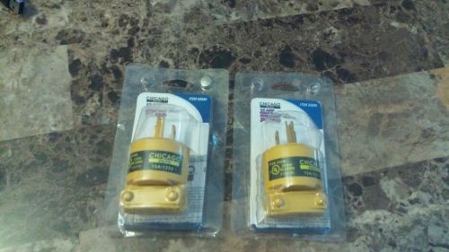 Leviton 515PV-LIT Lighted Male Plug, 15 Amp, 125 Volt Lot of 2 Chicago 93686 Oem