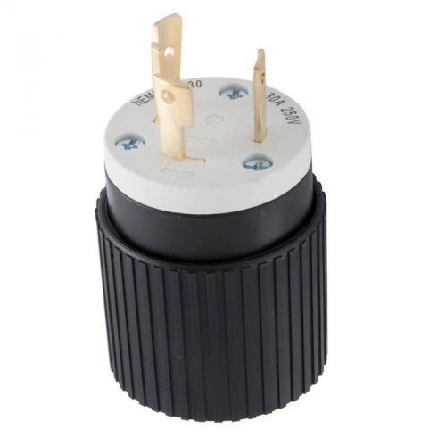 Hubbell l530pz 30 amp 125v 3-wire grounding plug for temporary power/generator for sale