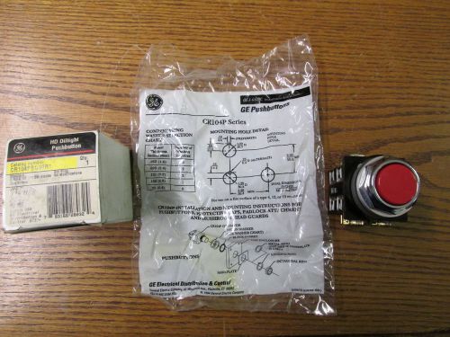 NEW NOS GE CR104PBG92R1 Heavy Duty Oiltight Pushbutton Red 2 NO 2 NC