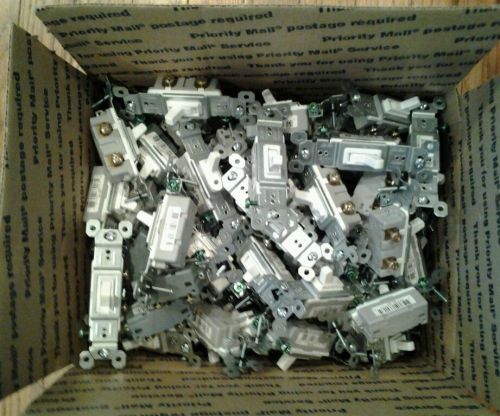 100 new pass &amp; seymour legrand 660-wg 15a 120vac toggle switch grounded white for sale