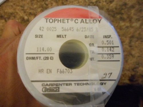 NEW 42 0025 CARPENTER TECHNOLOGY TOPHET C ALLOY  114.00 OHM/FT