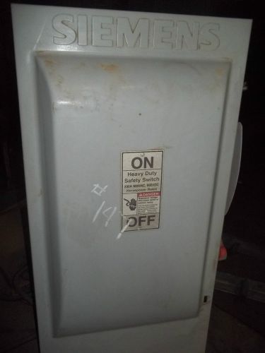 Siemens Heavy Duty Safety Switch Rainproof Enclosure Type 3R 200A, 600V