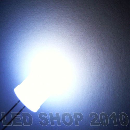 100 pcs 10mm White Round top Diffused LED 2pin 9K MCD Light