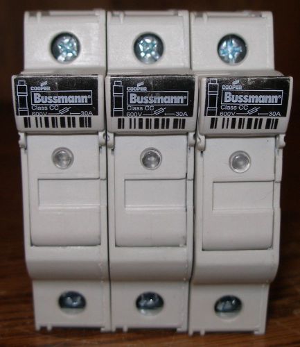 4 pc lot bussmann chcc cc fuse holder 30 amp 600 volt used 30 a 600 v fuse block for sale