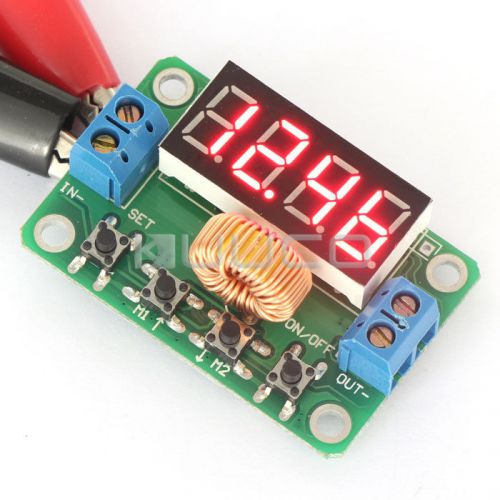 Dc buck 2a 4.5-23v to 0-20v 12 volt power converters regulator+red led voltmeter for sale