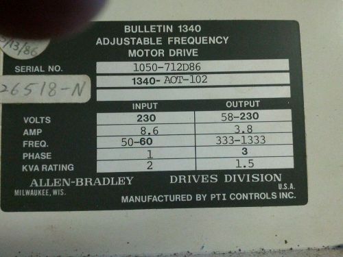 Allen bradley motor drive