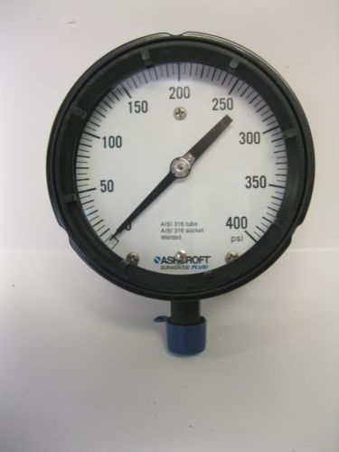 Ashcroft duragauge 4-1/2&#034; 0-400 psi 316 tube skt 45-1279-ss-04l-400# nib for sale