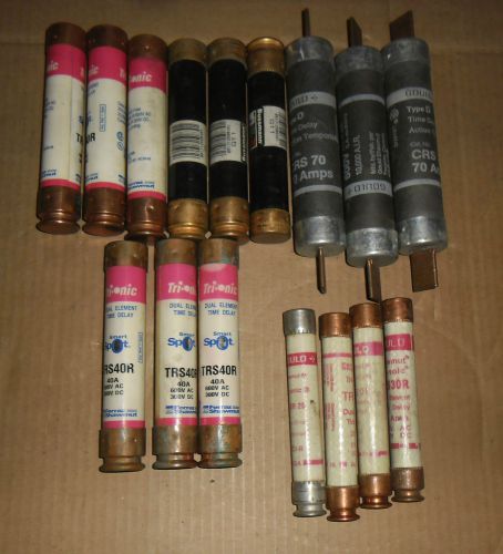 1 lot assorted fuses gould, bussmann, trionic 16pcs for sale