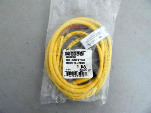 Brad Harrison 704000D02F060 - Cordset, 4 Pin Micro QD Straight, 6 Ft., 22 AWG