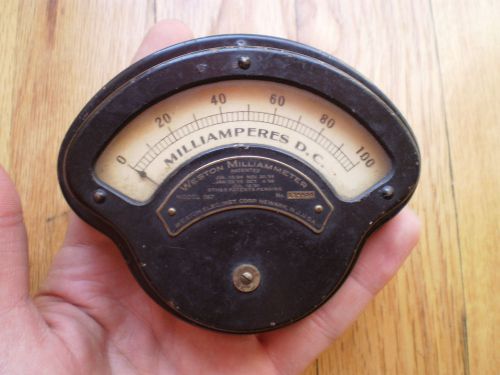 Vintage Weston DC Microamperes Meter Model 267 Measures 0-100 ma Airplane Gauge