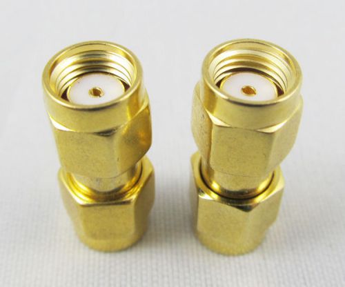 5 pcs sma rp male to sma rp male coaxial adapter connector rp m/m gold plated for sale