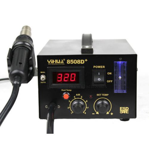 YIHUA 8508D 220V SMD Hot Air Gun Rework Soldering Repair Station w 4 Nozzles ESD