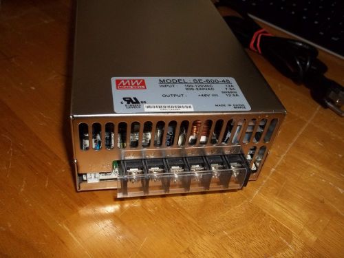 Meanwell se-600-48 12.5 amp 48 volt power supply fan cooled for sale