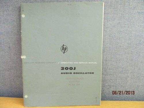 Agilent/HP 200J Audio Oscillator Operating and Service Manual/schematics S# 337