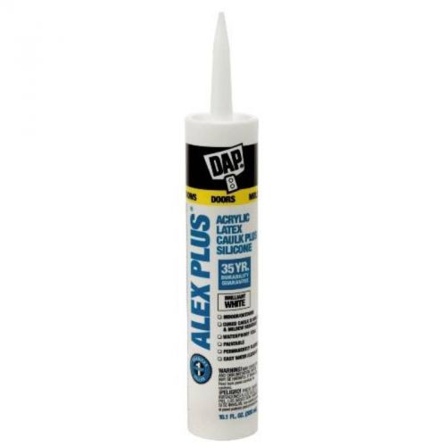 Alex Plus Acrylic Latex Plus Silicone Caulk White 18152 DAP INC Adhesive Caulk