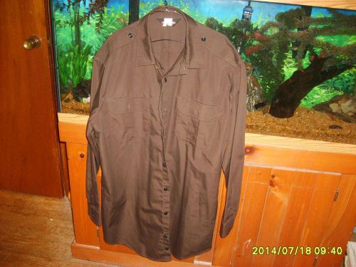 TRU SPEC UNIFORM  SHERIFF BROWN DUTY SHIRT LONG SLEEVE XL SIZE 17- 17 1/2