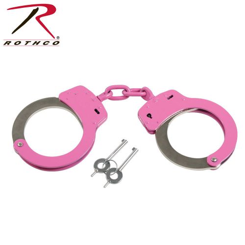 Rothco 10887 brand new pink &amp; silver linked handcuffs for sale