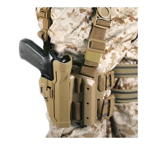 Blackhawk 430503ct-r coyote bro tac2 serpa level 2 1911 gov&#039;t &amp; comm gun holster for sale