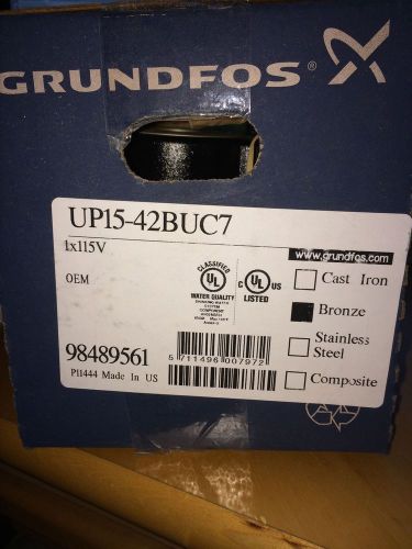 Up15-42buc7 - grundfos bronze water circulator w/ internal check valve. 3/4&#034;swt for sale