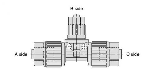 Smc lq3t4a-r5 fitting, reducing tee, lq fitting for sale