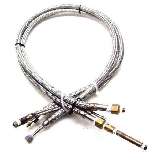 Lot of 3 Swagelok 316 Braided Stainless Steel Metal 48&#034;(L) Hose w/ Tube Adapter