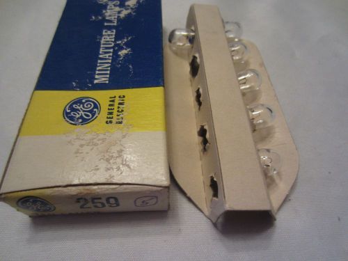 Box of 6 GE General Electric 259 GE259 Miniature Wedge Base Lamps Light Bulbs